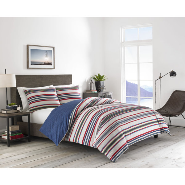 Eddie Bauer Brewster Stripe 100 Cotton Reversible Comforter Set & Reviews Wayfair